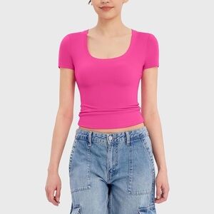 Vibrant Pink Short Sleeve Tee